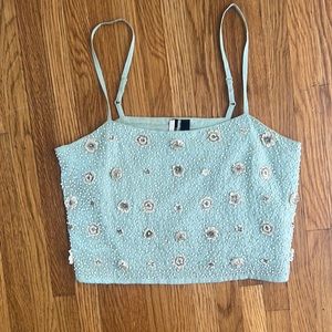 Top shop beaded crop tank